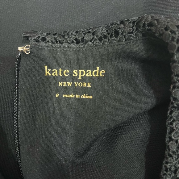 Kate Spade Crochet Lace Peter Pan Collar Ponte Knit Sleeveless Flare Dress - Picture 13 of 14